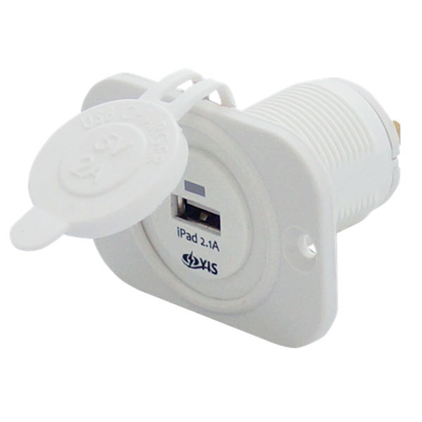 5542 ΠΑΡΟΧΗ ΡΕΥΜΑΤΟΣ ΓΙΑ USB ΔΙΠΛΗ ΛΕΥΚΟ ΧΡΩΜΑ - Image 1
